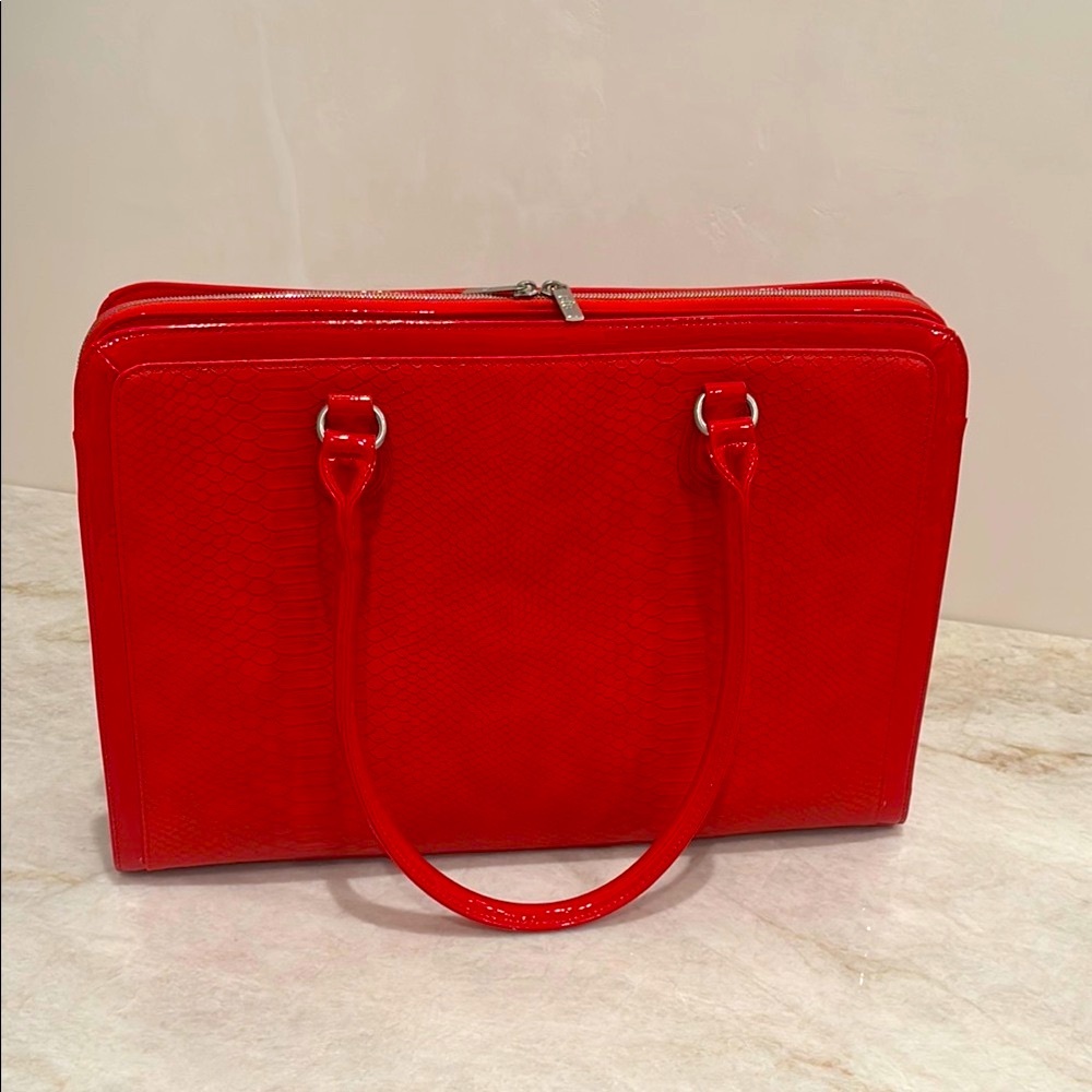 My Best Friend is a Bag | Lindsay 17” Red Vegan Laptop Tote Bag.NWT - Picture 2 of 11